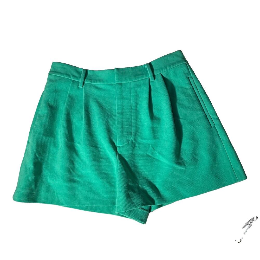 Alice + Olivia Pleated Classic Shorts Women's Size 4 Garden Green EUC Preppy